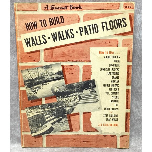 How To Build Walls Walks Patio Floors Book 9th Edition A Sunset Book 1961 - Picture 1 of 7